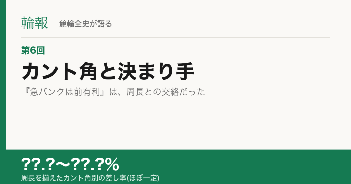 第6回 カント角と決まり手